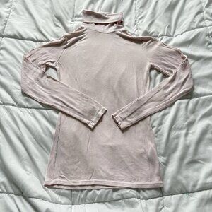 Michael Stars Los Angeles Pink Ribbed Turtleneck Long Sleeve One Size Winter